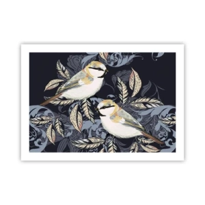 Poster - Blue and Yellow Chirp - 70x50 cm