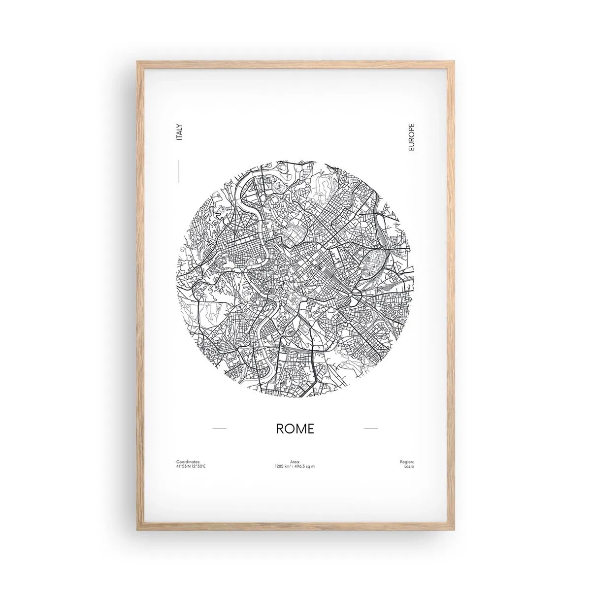 Poster in light oak frame - Anatomy of Rome - 61x91 cm