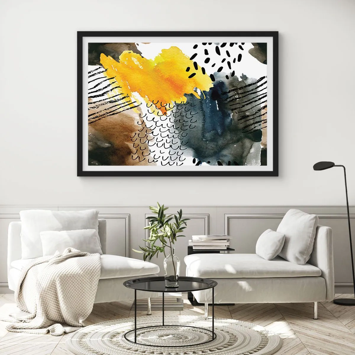 Poster in black frame - Meeting of Elements - 70x50 cm