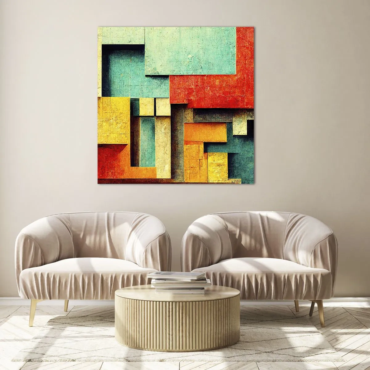 Glass picture - Festival of Right Angles - 40x40 cm