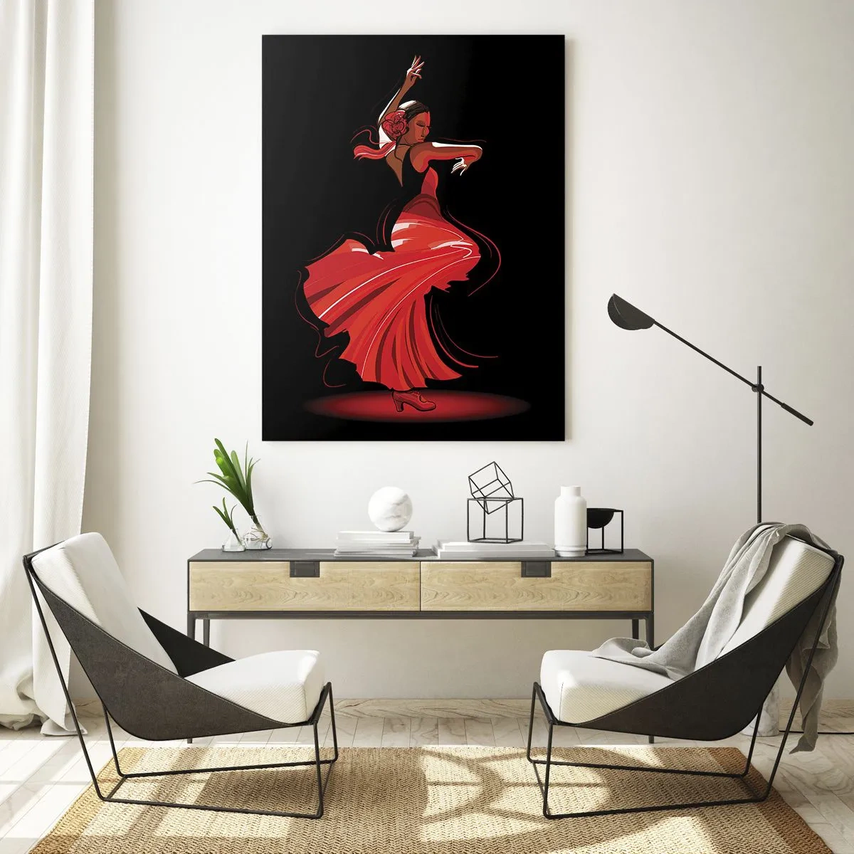 Glass picture - Fiery Spirit of Flamenco - 50x70 cm