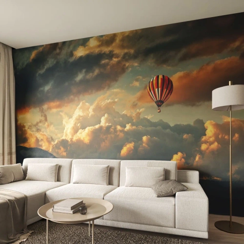 Self-Adhesive Photo Wallpaper Deluxe Sticker - I Like Flying - Abstraction, Balloon flight, Mountains - 350x256 cm