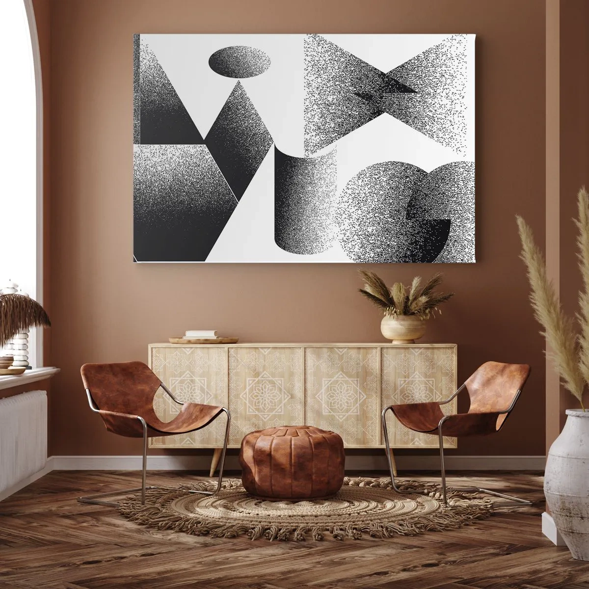 Canvas picture - Geometry composed of angles and oval shapes - 70x50cm - Angles and Ovals - Modern wall decoration for the living room and bedroom ARTTOR