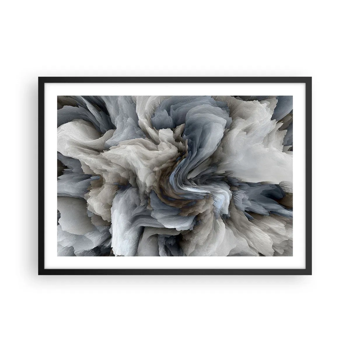 Poster in black frame - Stone and Flower - 70x50 cm