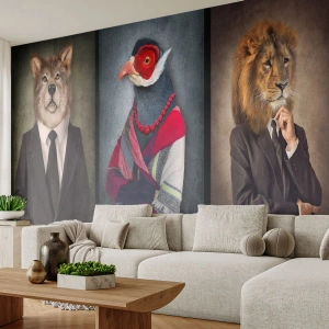 Self-Adhesive Photo Wallpaper Deluxe Sticker - What Am I Doing?! - Abstraction, Dog, Bird - 250x175 cm