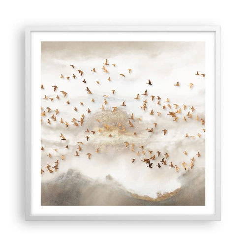 Poster in white frmae - It Is Time - 60x60 cm