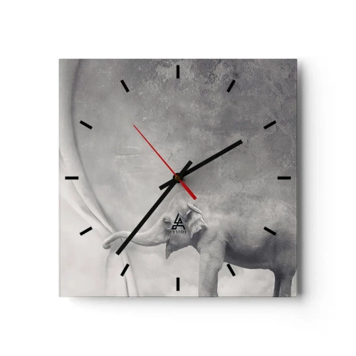 Wall clock - Clock on glass - Uncover the Secret - 40x40 cm