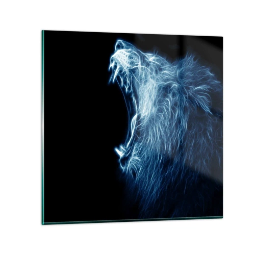 Glass picture - Flaming Rage of a King - 50x50 cm