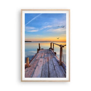 Poster in light oak frame - Walk towards the Sun - 61x91 cm