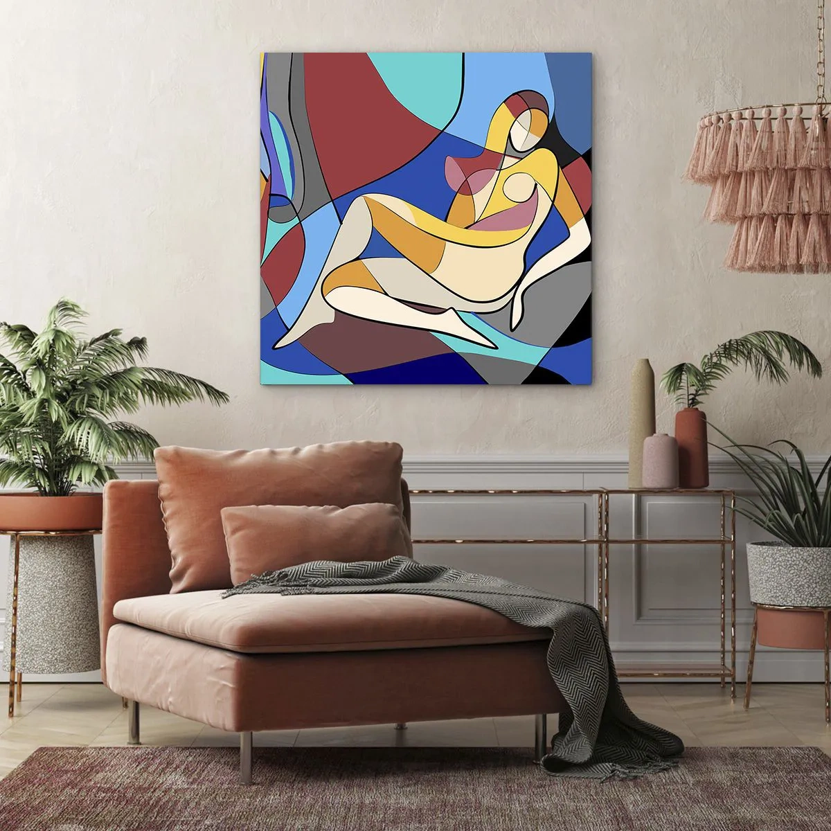 Canvas picture - Cubist Nude - 40x40 cm