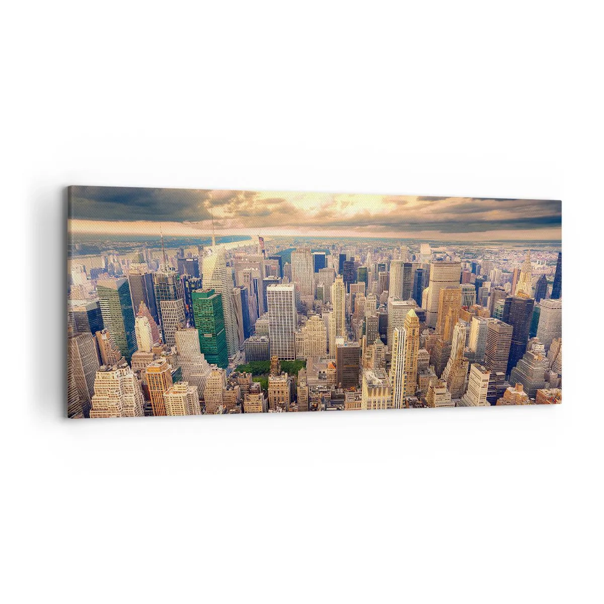 Canvas picture - Metropolis in Gold - 120x50 cm