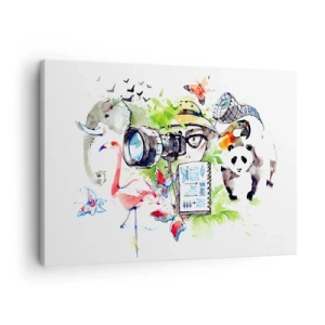 Canvas picture - Colorful graphics with nature and safari themes - 70x50cm - In Travelller's Lens - Modern wall decoration for the living room and bedroom ARTTOR