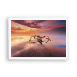 Poster in white frmae - Tranquility of Tropical Evening - 100x70 cm