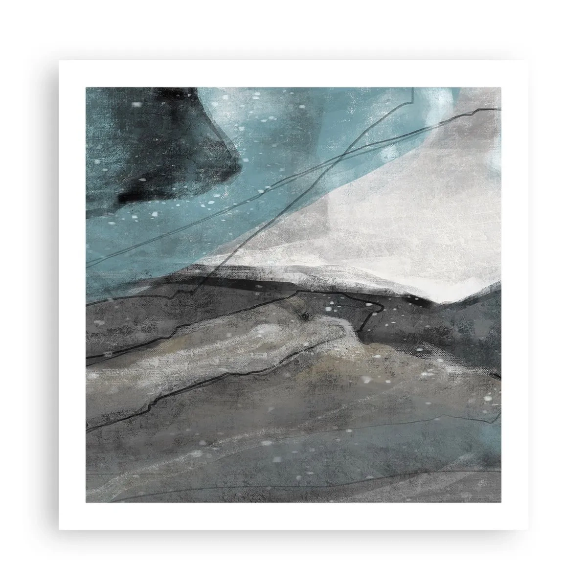 Poster - Abstract: Rocks and Ice - 60x60 cm