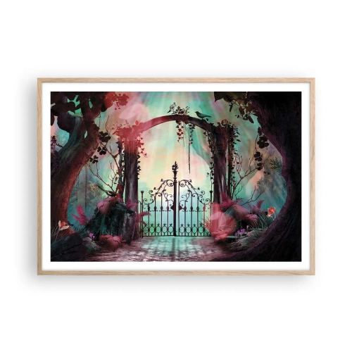 Poster in light oak frame - Secret Garden - 100x70 cm