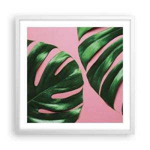 Poster in white frmae - Green Rendezvous - 50x50 cm
