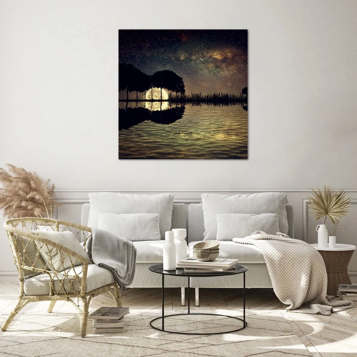 Glass picture - Night at the Edge of the World - 60x60 cm