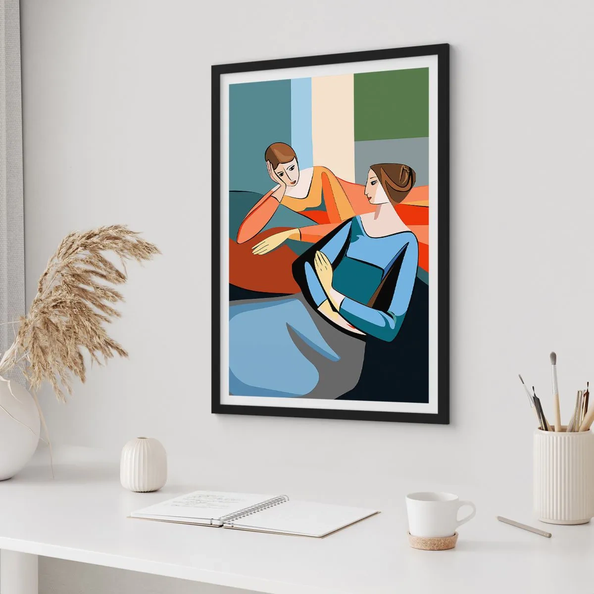 Poster in black frame - Time for Confession - 40x50 cm