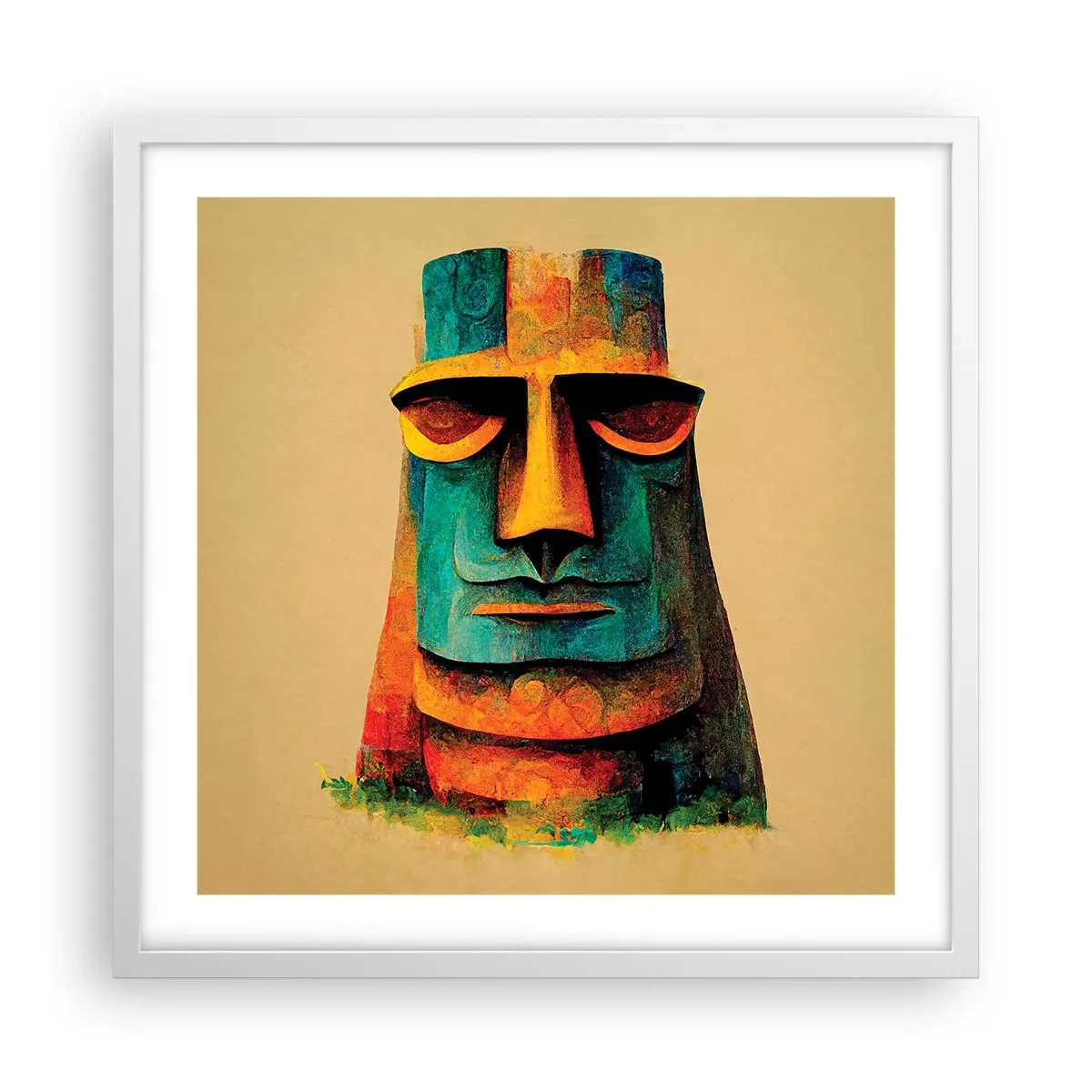 Poster in white frmae - Statuesque but Friendly - 50x50 cm