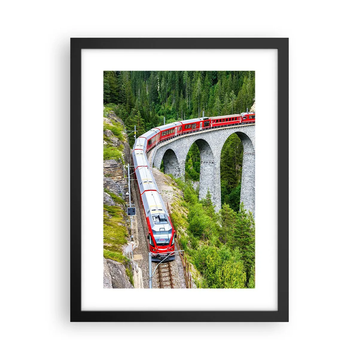 Poster in black frame - Time for Mountin Views - 30x40 cm