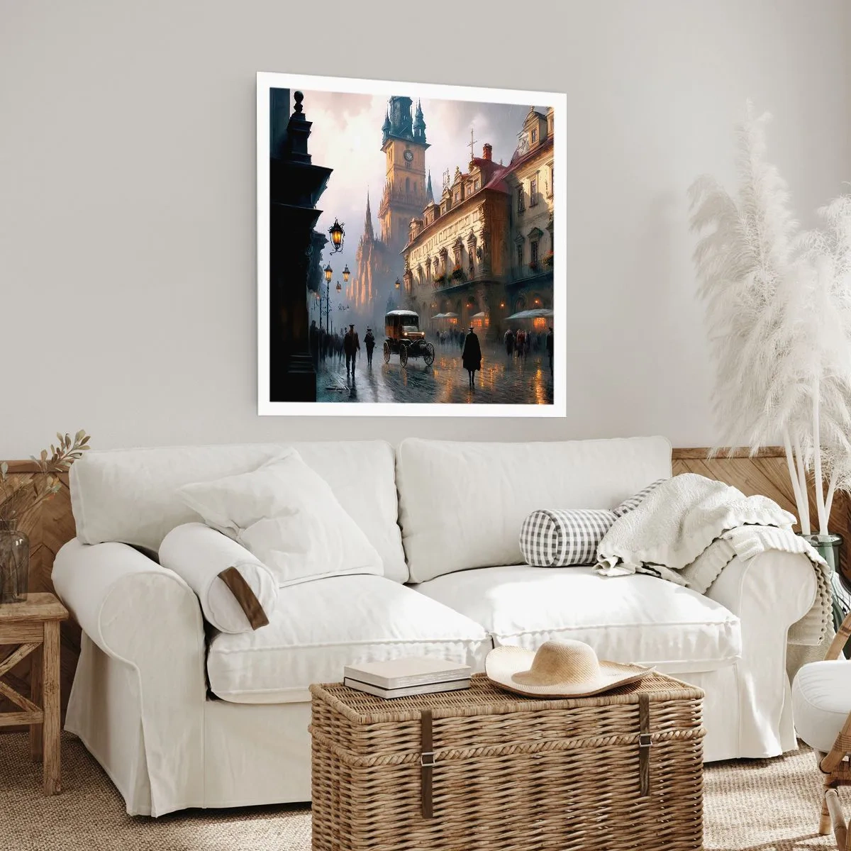 Poster - Charm of Evening in Prague - 60x60 cm