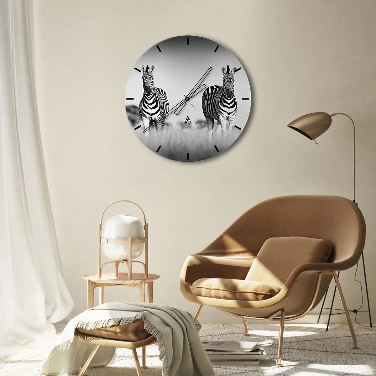 Wall clock - Clock on glass - After All the World is Black and White - 40x40 cm