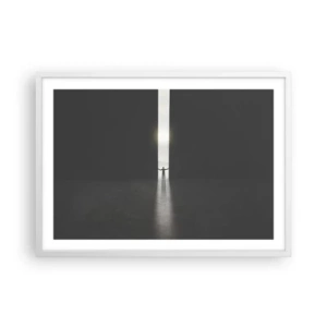 Poster in white frmae - Step to Bright Future - 70x50 cm