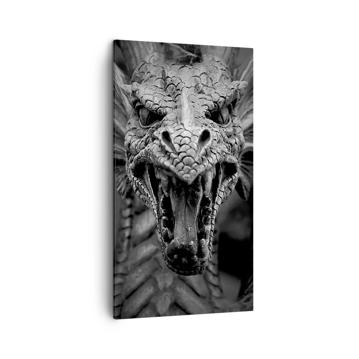 Canvas picture - Fairytale Dragon in Grey - 45x80 cm