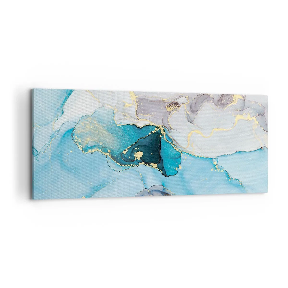 Canvas picture - Study in Grey and Turquoise Encounter - 120x50 cm