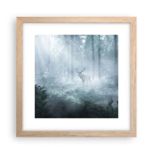 Poster in light oak frame - Morning Round of the Estate - 30x30 cm