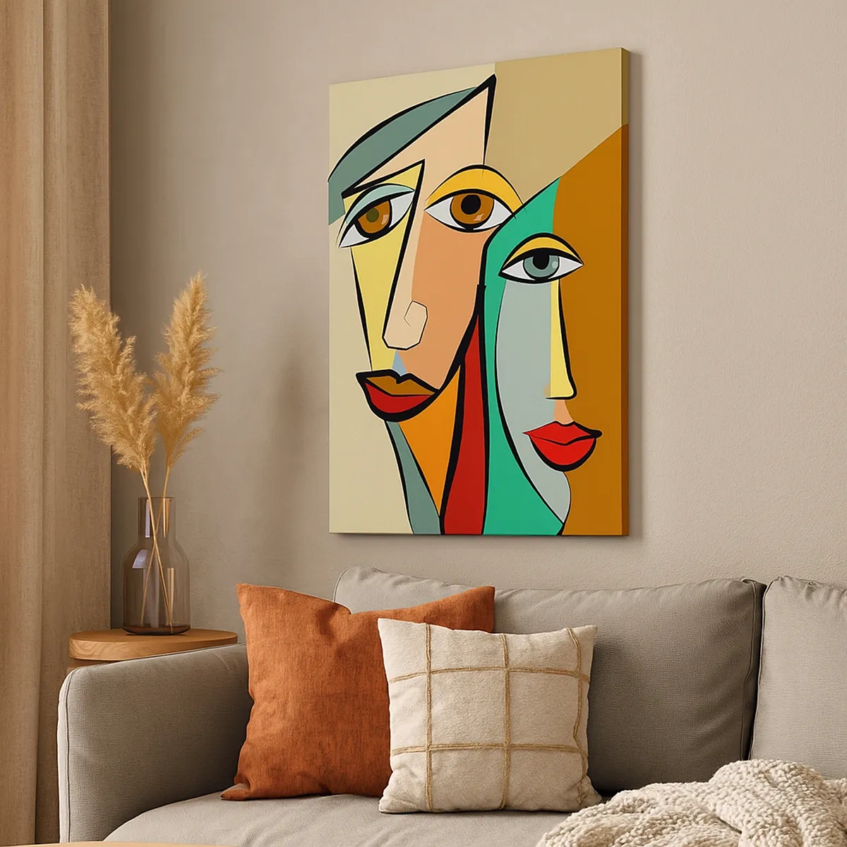 Canvas picture - Cubist Couple - 50x70 cm