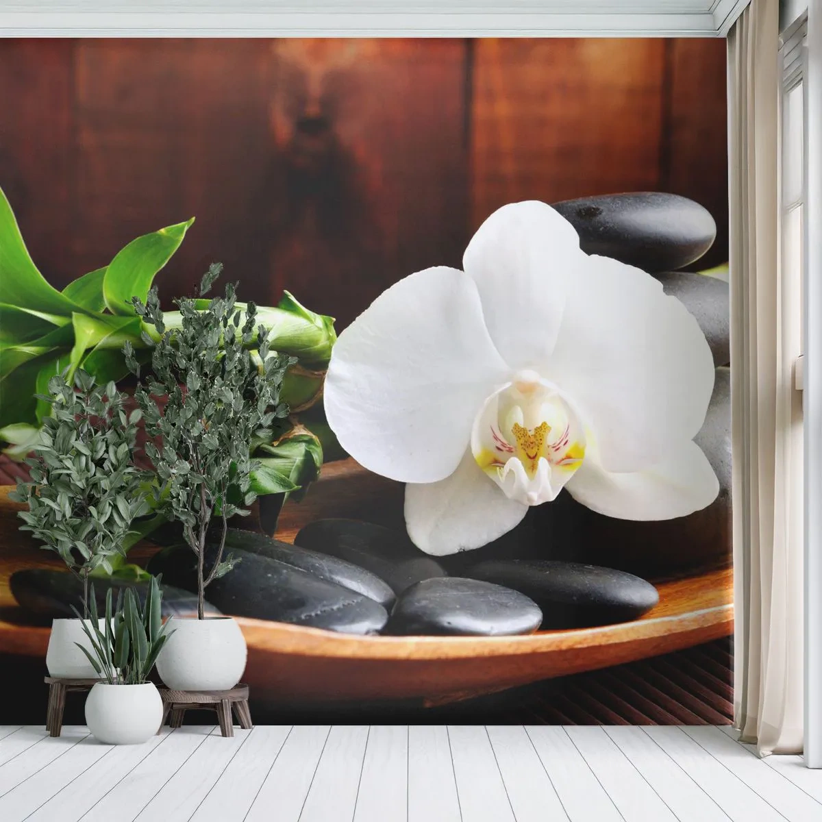 Custom Self-Adhesive Wallpaper Deluxe Sticker - Let Nature Touch You - Flowers, Orchid, Orchid