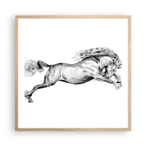 Poster in light oak frame - Stopped at a Gallop - 60x60 cm