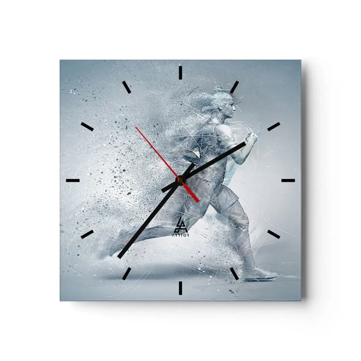 Wall clock - Clock on glass - Crystally Clear Energy - 30x30 cm