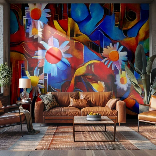 Self-Adhesive Photo Wallpaper Deluxe Sticker - Colours of Life - Abstraction, Cubism, Piece - 100x70 cm