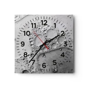 Wall clock - Clock on glass - Foamy Footprint - 30x30 cm