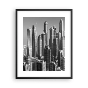 Poster in black frame - City over a Desert - 40x50 cm