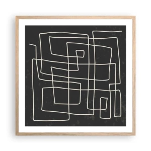 Poster in light oak frame - Not Too Straight - 60x60 cm