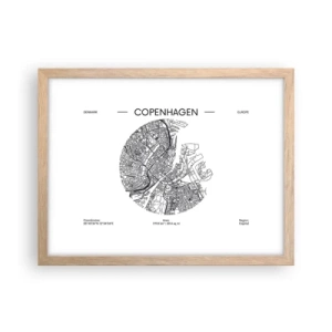 Poster in light oak frame - Anatomy of Copenhagen - 40x30 cm