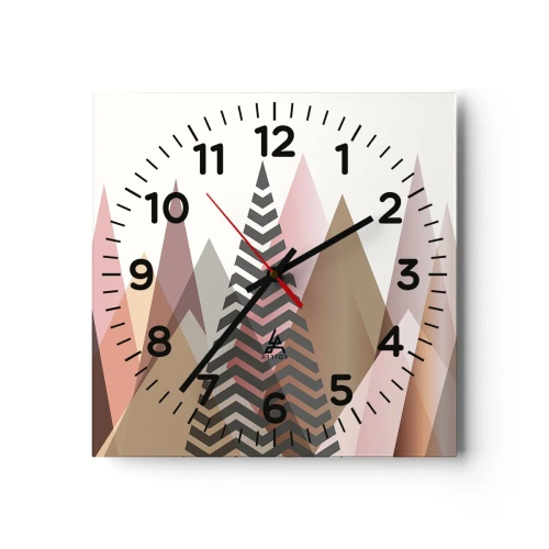 Wall clock - Clock on glass - View of the Piramide - 40x40 cm