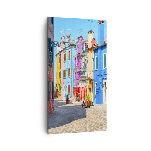 Canvas picture - Town Bursting with Colours - 45x80 cm