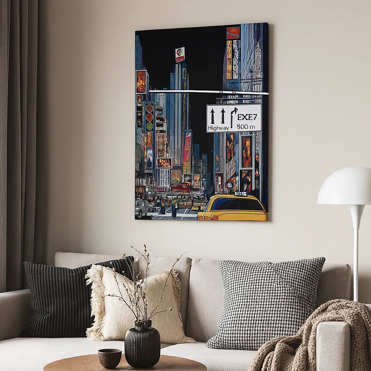 Canvas picture - Comic Night in a Big City - 50x70 cm