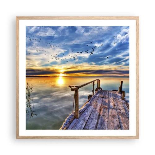 Poster in light oak frame - Wind is Taking a Break - 60x60 cm