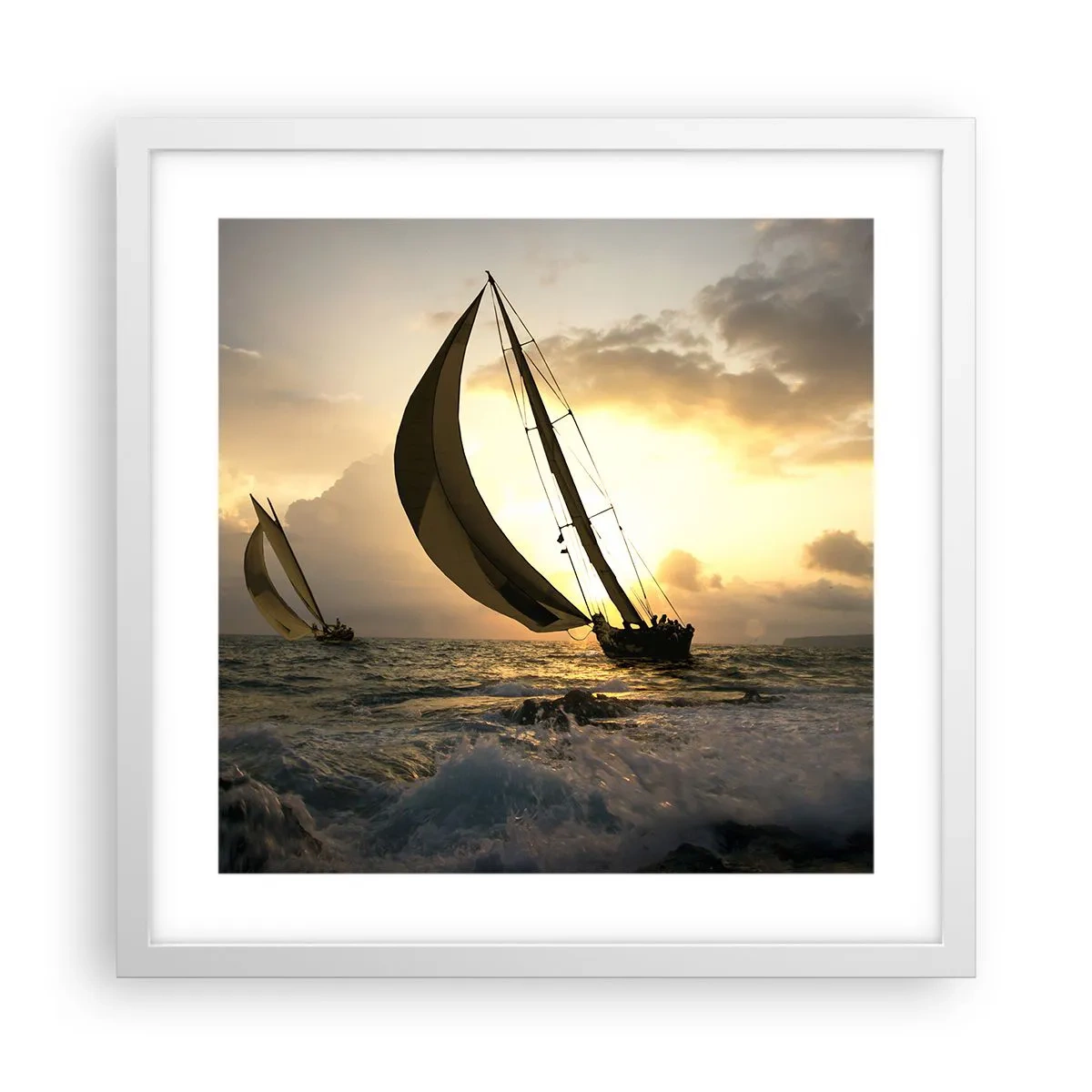 Poster in white frmae - With and against the Wind - 40x40 cm