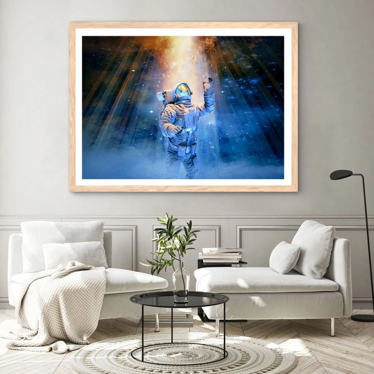 Poster in light oak frame - Finally at the Destination - 50x40 cm