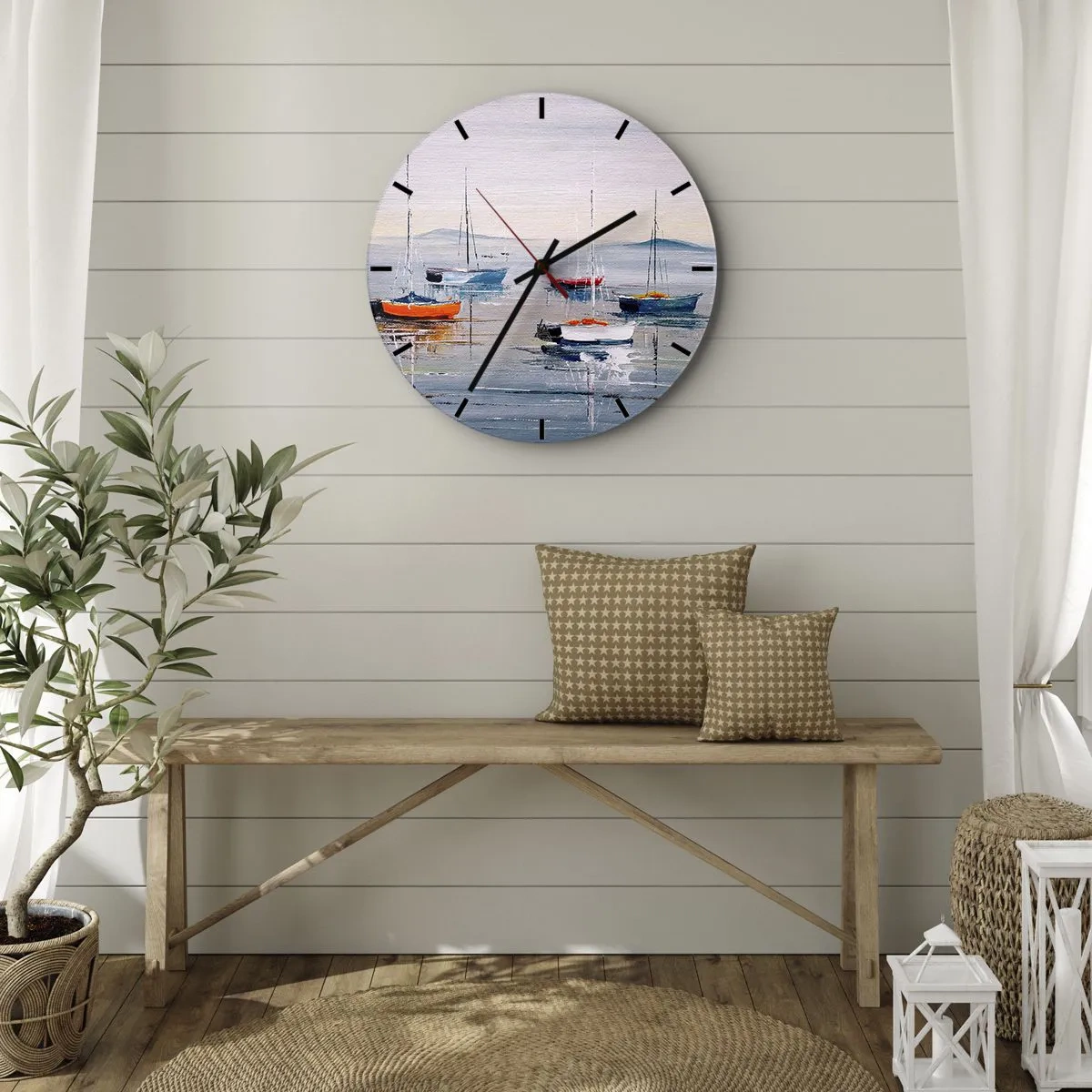 Wall clock - Clock on glass - Deserved Rest - 40x40 cm