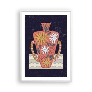 Poster in white frmae - Painted Vase - 50x70 cm