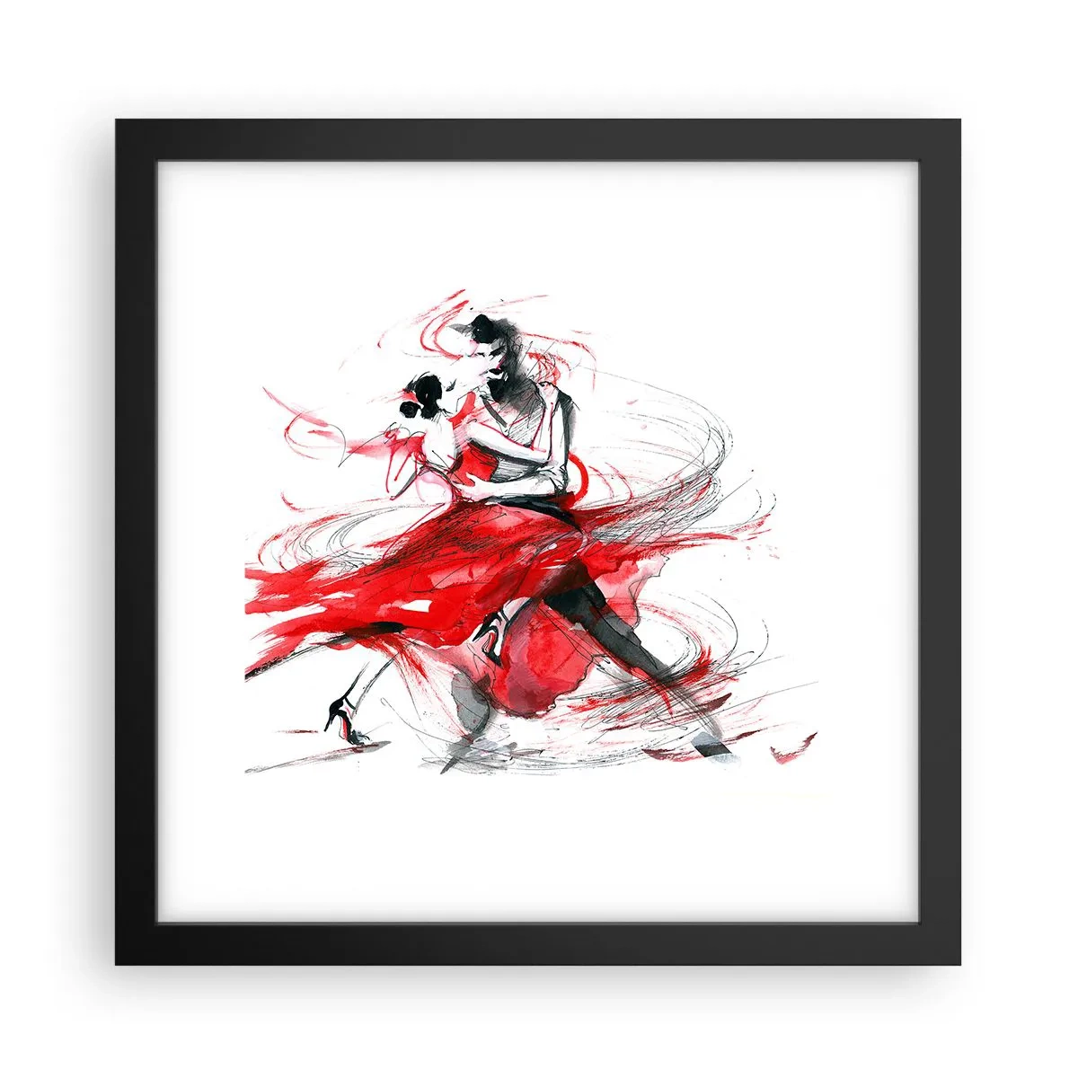 Poster in black frame - Tango - Rhythm of Passion - 30x30 cm