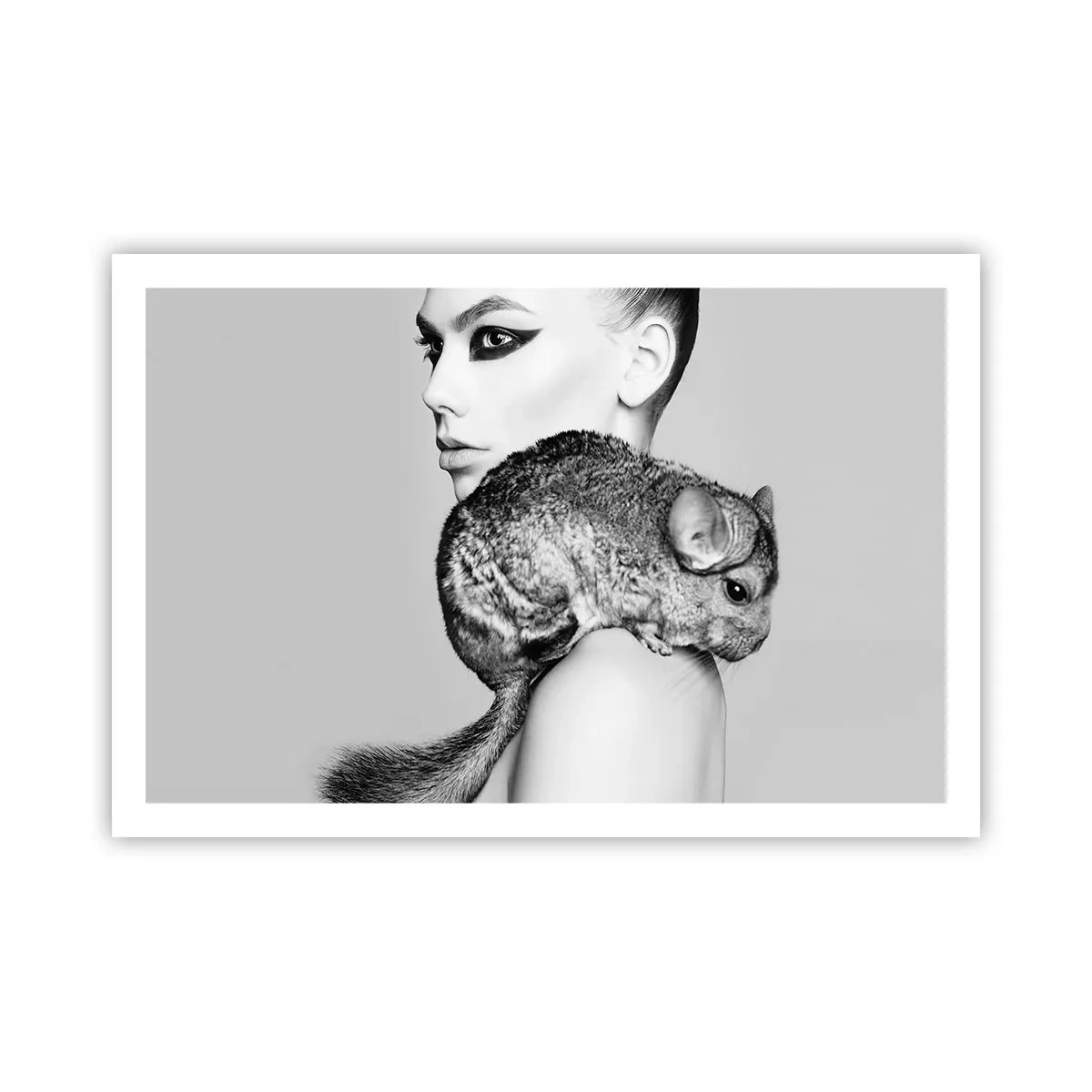 Poster - Lady with a Chinchilla - 91x61 cm