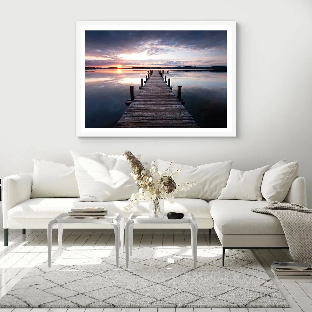 Poster in white frmae - Quiet Border of Night and Day - 50x40 cm